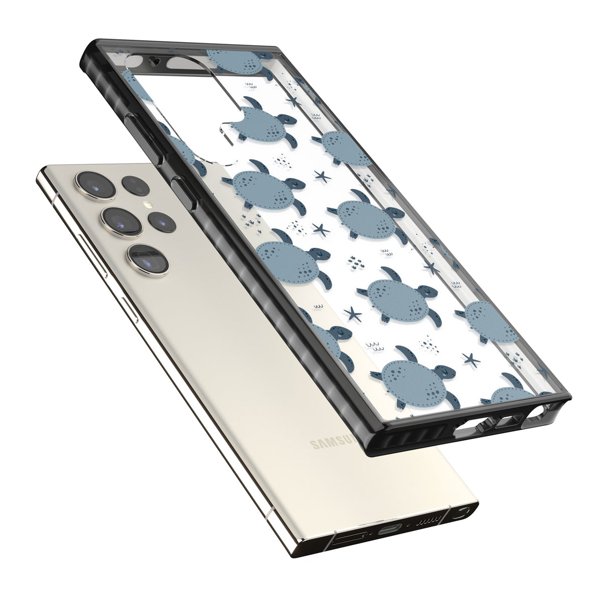 Turtle Voyage Samsung S22 Ultra / Samsung S23 Ultra / Samsung S24 Ultra Impact Black Phone Case angled