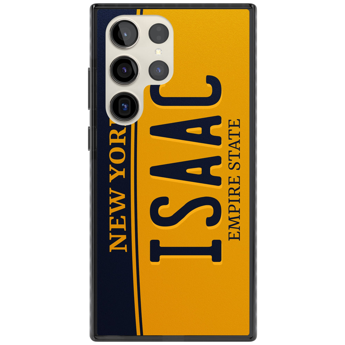 Personalised New York License Plate Samsung S22 Ultra / Samsung S23 Ultra / Samsung S24 Ultra Impact Black Phone Case front