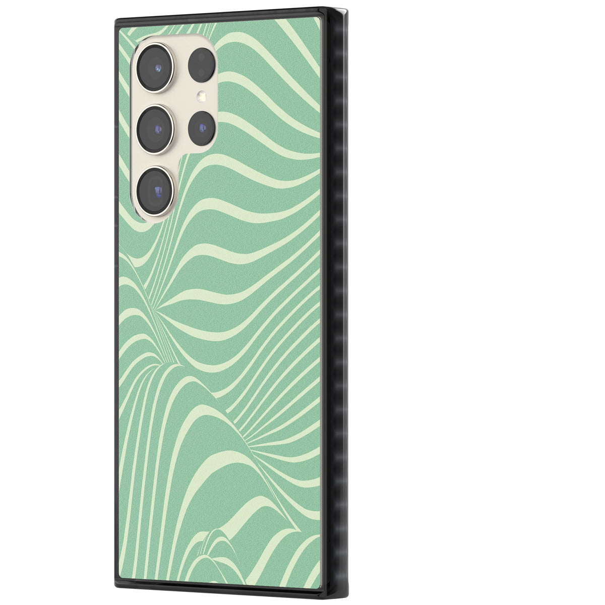 Mint Green Distorted Line Samsung S22 Ultra / Samsung S23 Ultra / Samsung S24 Ultra Impact Black Phone Case side