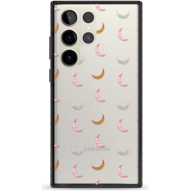 Colourful Crescent Moons Phone Case Samsung S22 Ultra / Black Impact Case,Samsung S23 Ultra / Black Impact Case Blanc Space