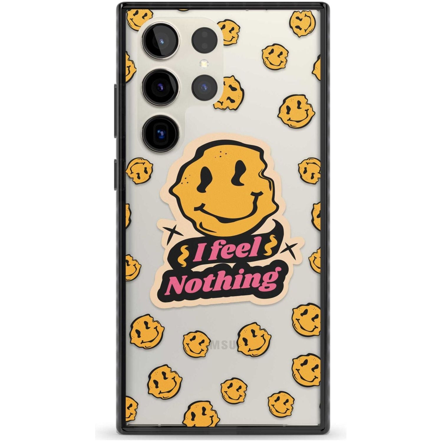 I feel nothing (Clear) Phone Case Samsung S22 Ultra / Black Impact Case,Samsung S23 Ultra / Black Impact Case Blanc Space