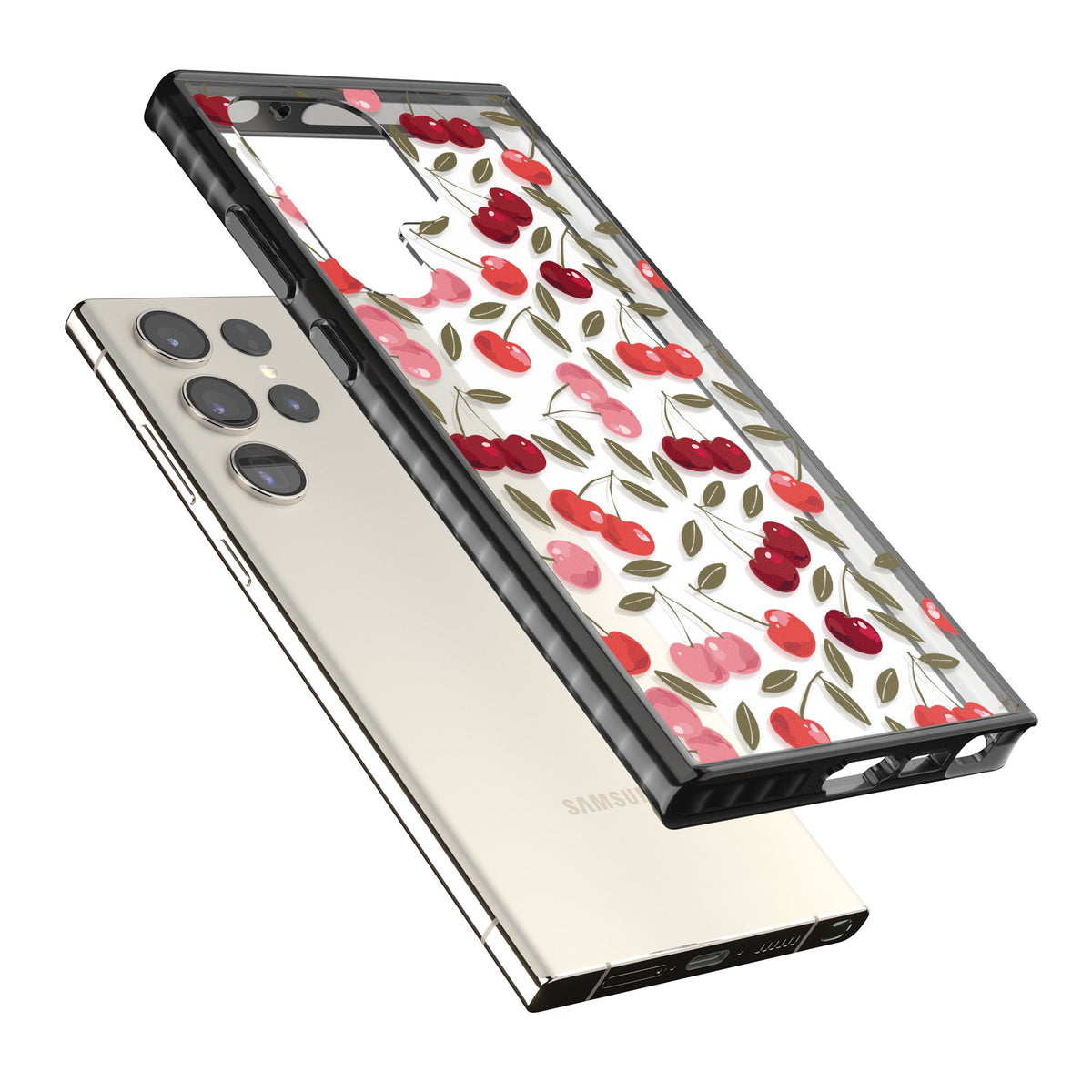 Cherry On Top Samsung S22 Ultra / Samsung S23 Ultra / Samsung S24 Ultra Impact Black Phone Case angled