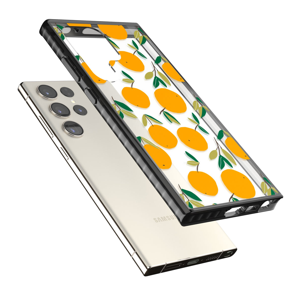 Citrus Grove Samsung S22 Ultra / Samsung S23 Ultra / Samsung S24 Ultra Impact Black Phone Case angled
