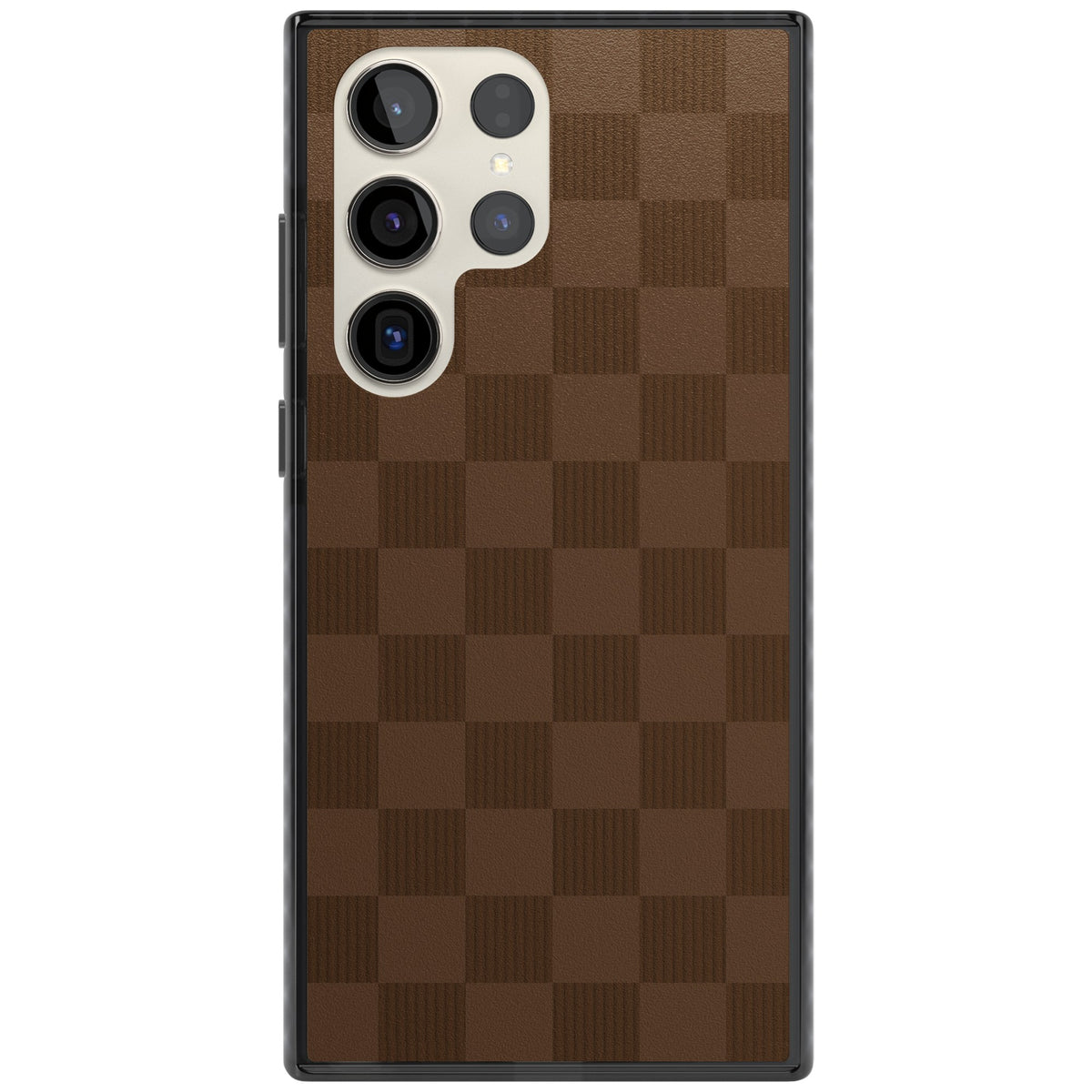 Chocolate Checkered Samsung S22 Ultra / Samsung S23 Ultra / Samsung S24 Ultra Impact Black Phone Case front