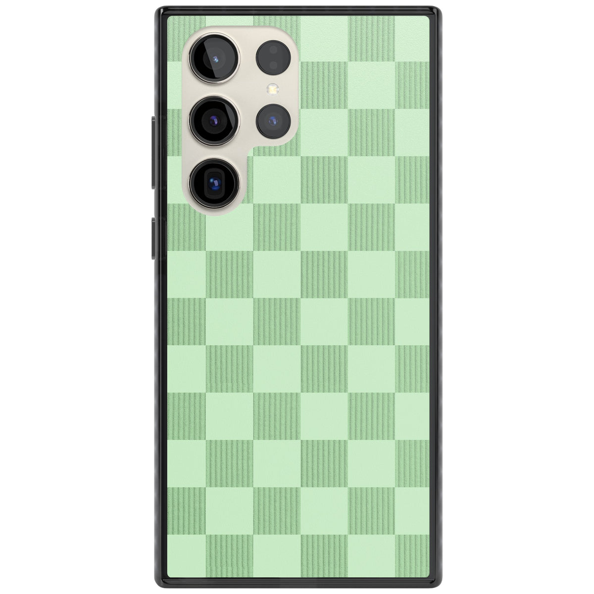 Seafoam Checkered Samsung S22 Ultra / Samsung S23 Ultra / Samsung S24 Ultra Impact Black Phone Case front