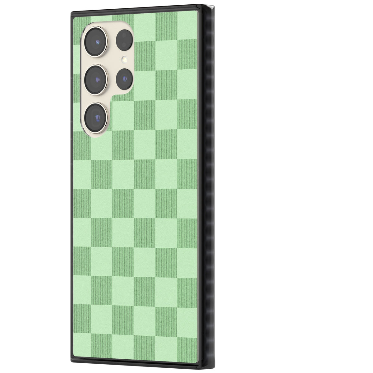 Seafoam Checkered Samsung S22 Ultra / Samsung S23 Ultra / Samsung S24 Ultra Impact Black Phone Case side