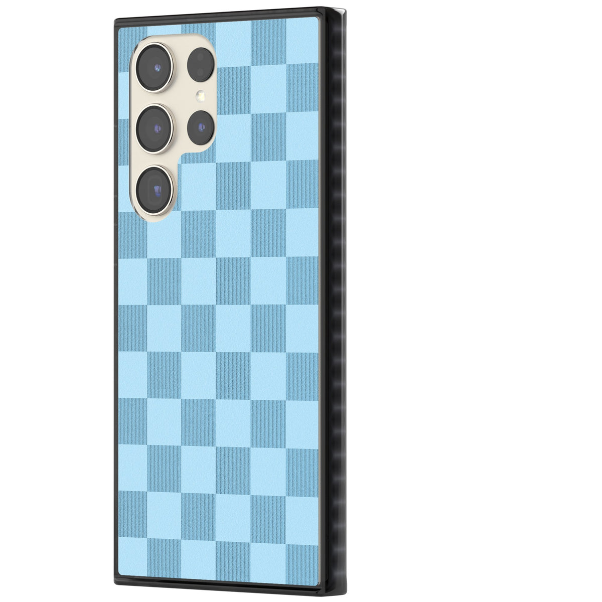 Skyblue Checkered Samsung S22 Ultra / Samsung S23 Ultra / Samsung S24 Ultra Impact Black Phone Case side