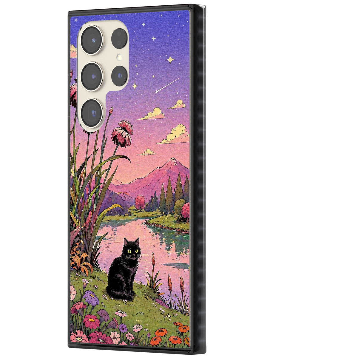 Mystic Whiskers Samsung S22 Ultra / Samsung S23 Ultra / Samsung S24 Ultra Impact Black Phone Case side