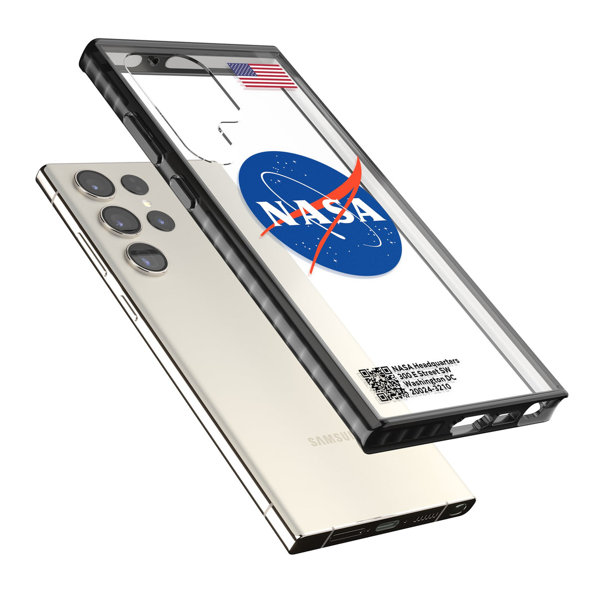 Nasa Meatball Samsung S22 Ultra / Samsung S23 Ultra / Samsung S24 Ultra Impact Black Phone Case angled