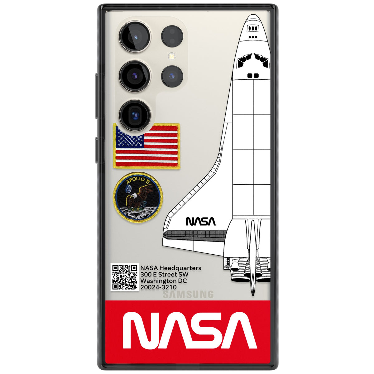 Nasa Apollo 11 Samsung S22 Ultra / Samsung S23 Ultra / Samsung S24 Ultra Impact Black Phone Case front