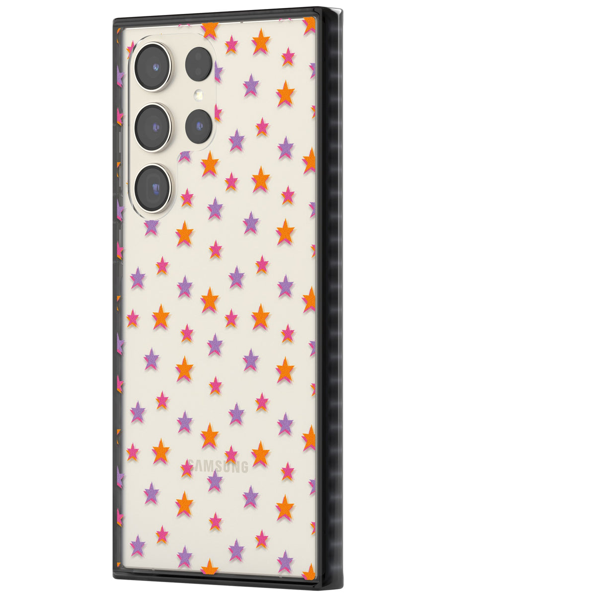 Spangling Stars Samsung S22 Ultra / Samsung S23 Ultra / Samsung S24 Ultra Impact Black Phone Case side