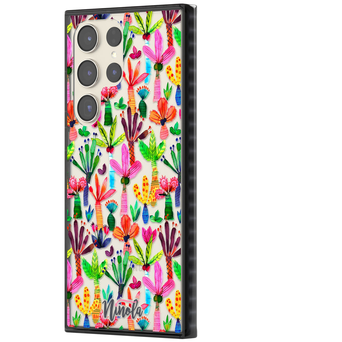 Tropical Botanical Samsung S22 Ultra / Samsung S23 Ultra / Samsung S24 Ultra Impact Black Phone Case side