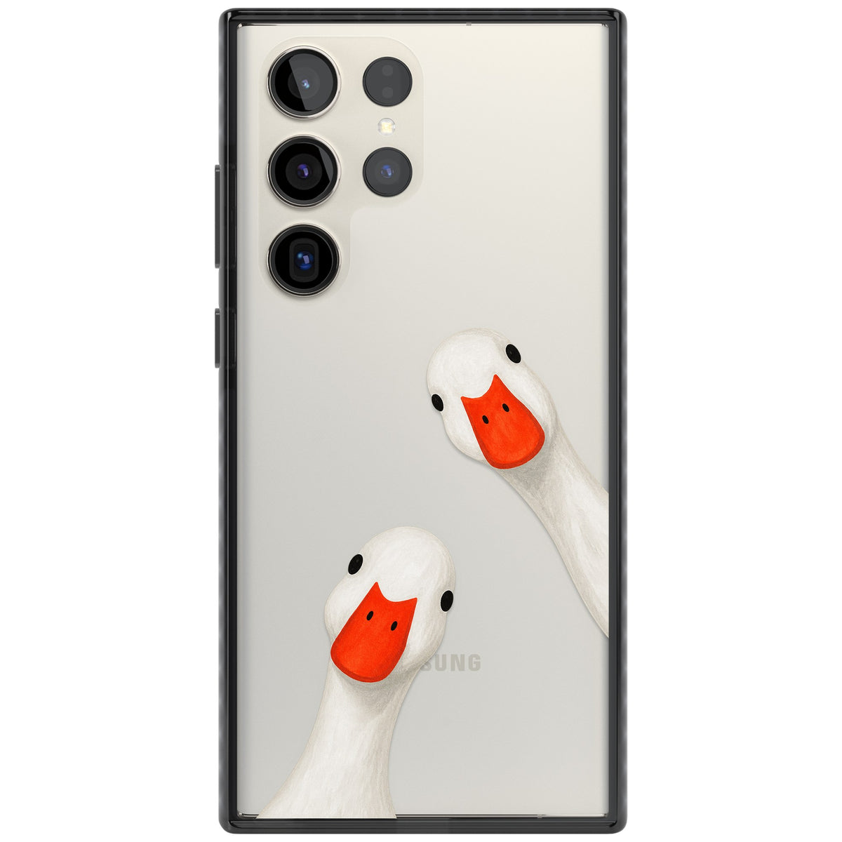 Nosy Ducks Samsung S22 Ultra / Samsung S23 Ultra / Samsung S24 Ultra Impact Black Phone Case front