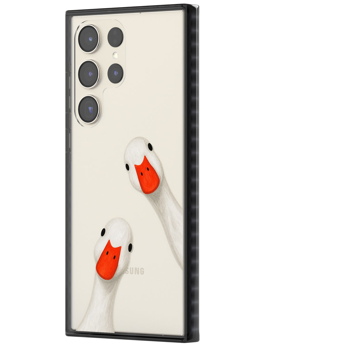 Nosy Ducks Samsung S22 Ultra / Samsung S23 Ultra / Samsung S24 Ultra Impact Black Phone Case side