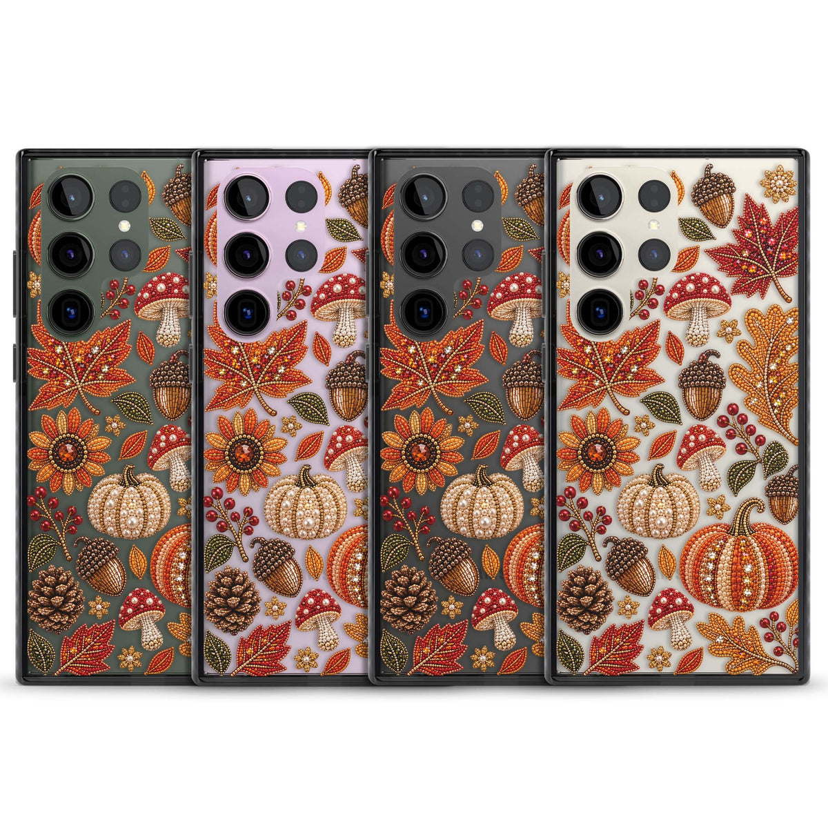Beaded Autumn iPhone case | Black Impact case for Samsung Galaxy S24 Ultra, Samsung Galaxy S23 Ultra, Samsung Galaxy S22 Ultra