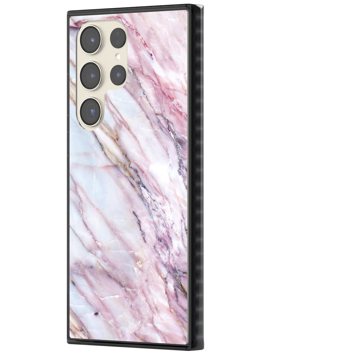 Blush Marble Glow Samsung S22 Ultra / Samsung S23 Ultra / Samsung S24 Ultra Impact Black Phone Case side