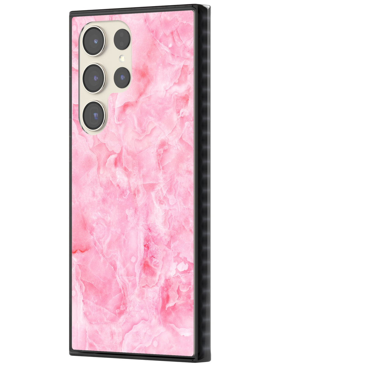 Pink Onyx Marble Samsung S22 Ultra / Samsung S23 Ultra / Samsung S24 Ultra Impact Black Phone Case side