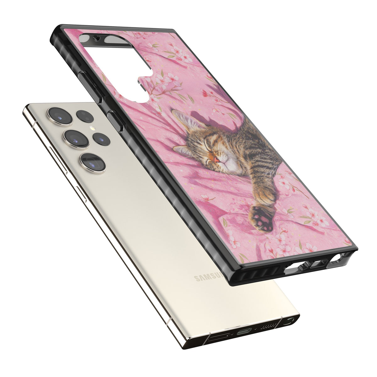 Kitten Dreams Samsung S22 Ultra / Samsung S23 Ultra / Samsung S24 Ultra Impact Black Phone Case angled