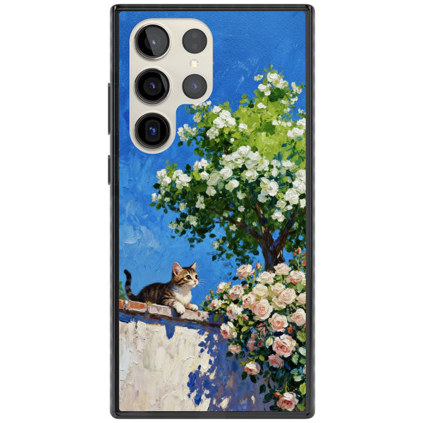 Kitten in Blooming Garden