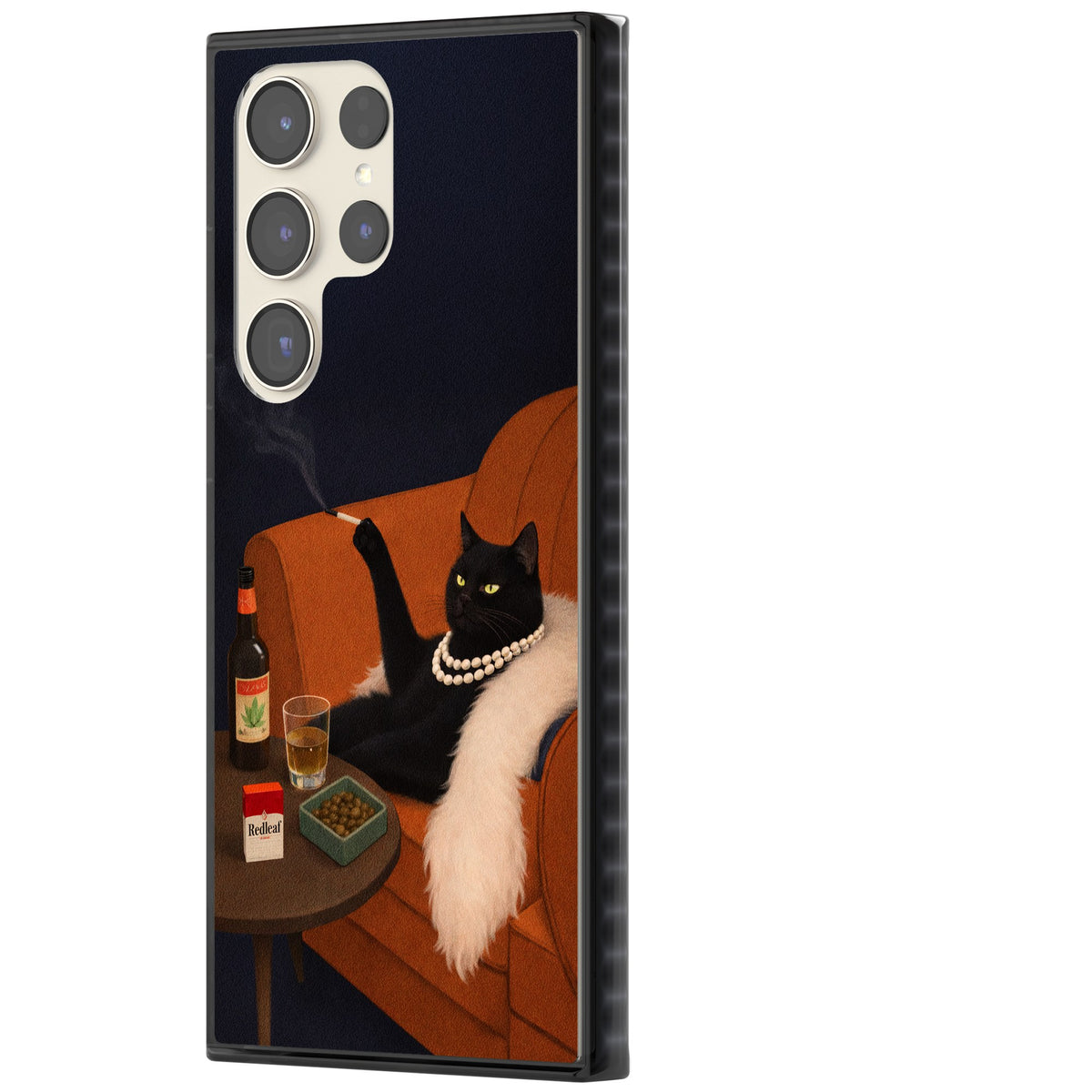Spoiled Rotten Cat Samsung S22 Ultra / Samsung S23 Ultra / Samsung S24 Ultra Impact Black Phone Case side