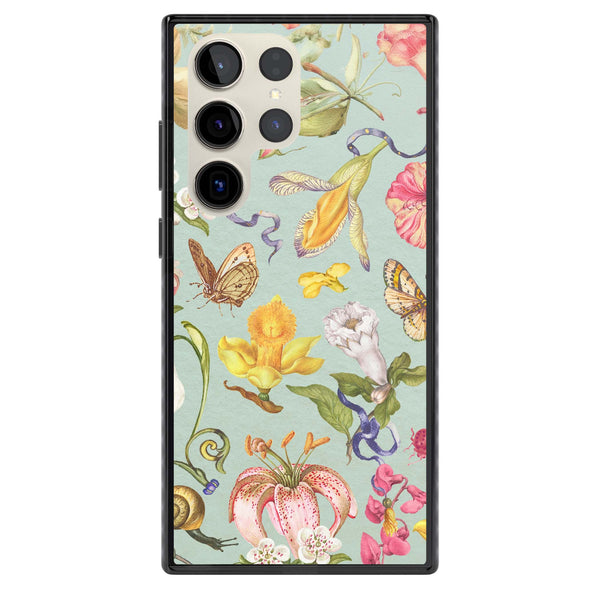Blue Vintage Painted Flowers