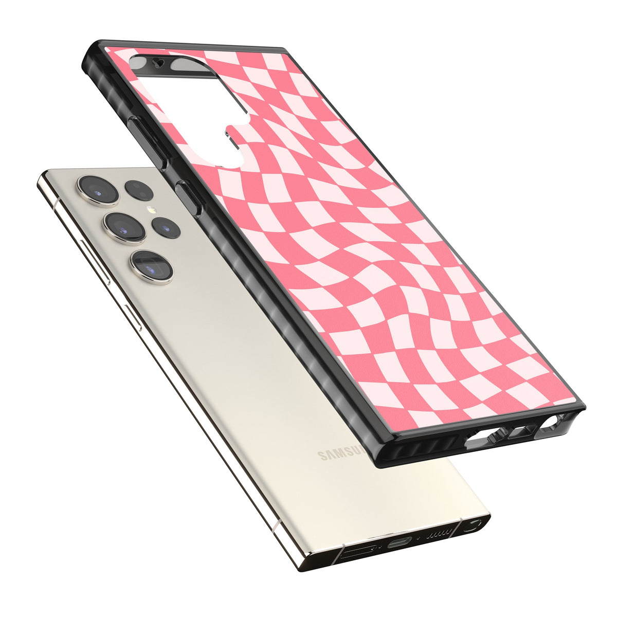 Bubblegum Wave Samsung S22 Ultra / Samsung S23 Ultra / Samsung S24 Ultra Impact Black Phone Case angled
