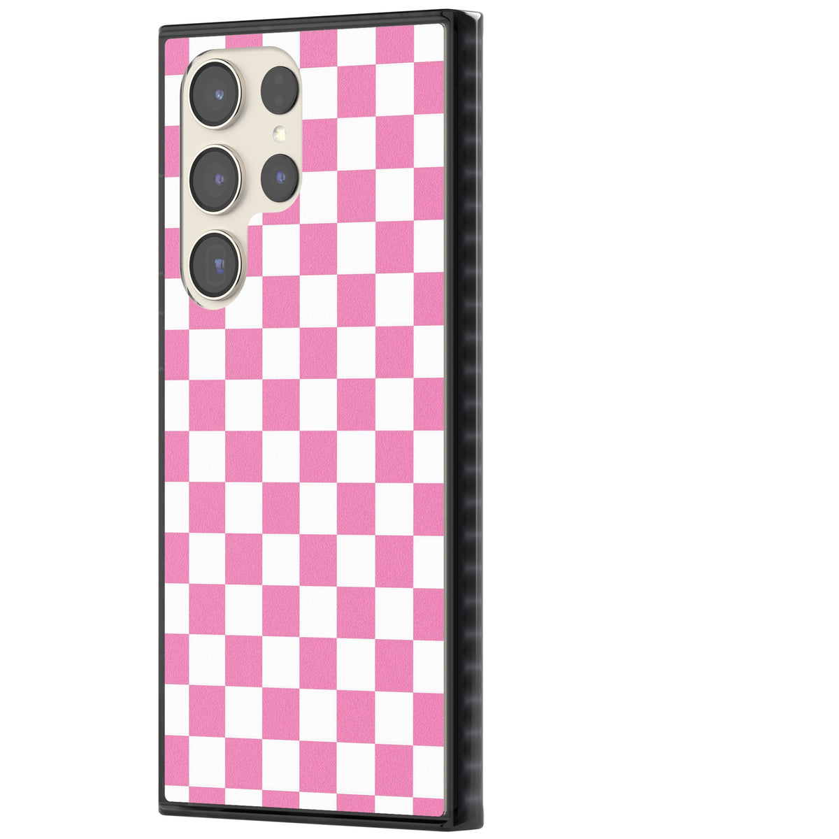 Pink Checkerboard Samsung S22 Ultra / Samsung S23 Ultra / Samsung S24 Ultra Impact Black Phone Case side
