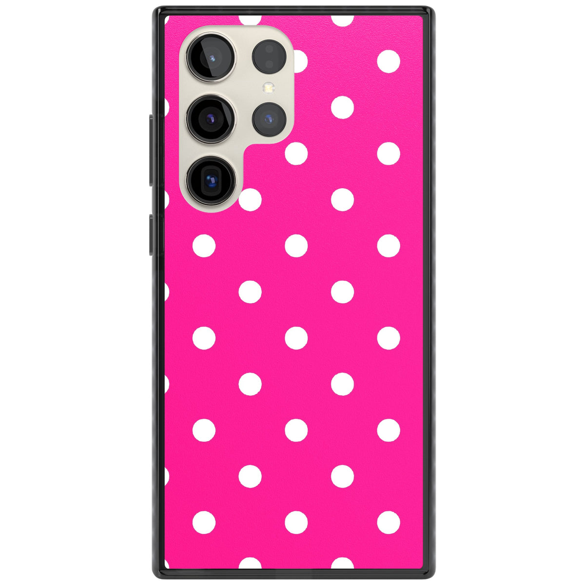 Pink Polka Dot Samsung S22 Ultra / Samsung S23 Ultra / Samsung S24 Ultra Impact Black Phone Case front