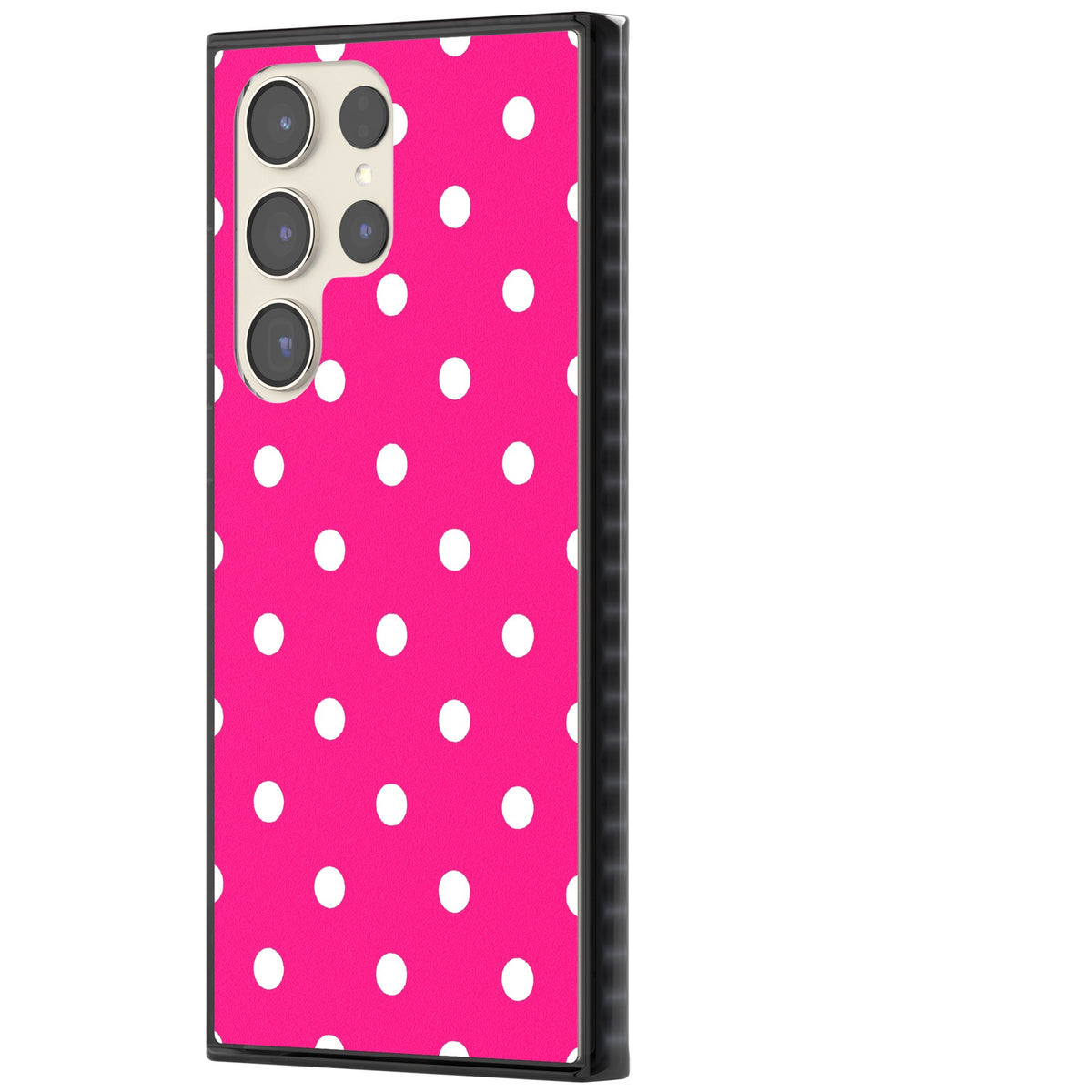 Pink Polka Dot Samsung S22 Ultra / Samsung S23 Ultra / Samsung S24 Ultra Impact Black Phone Case side