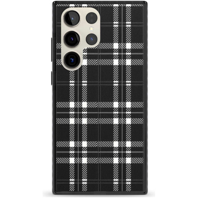 Divine Black Plaid Phone Case Samsung S22 Ultra / Black Impact Case,Samsung S23 Ultra / Black Impact Case Blanc Space