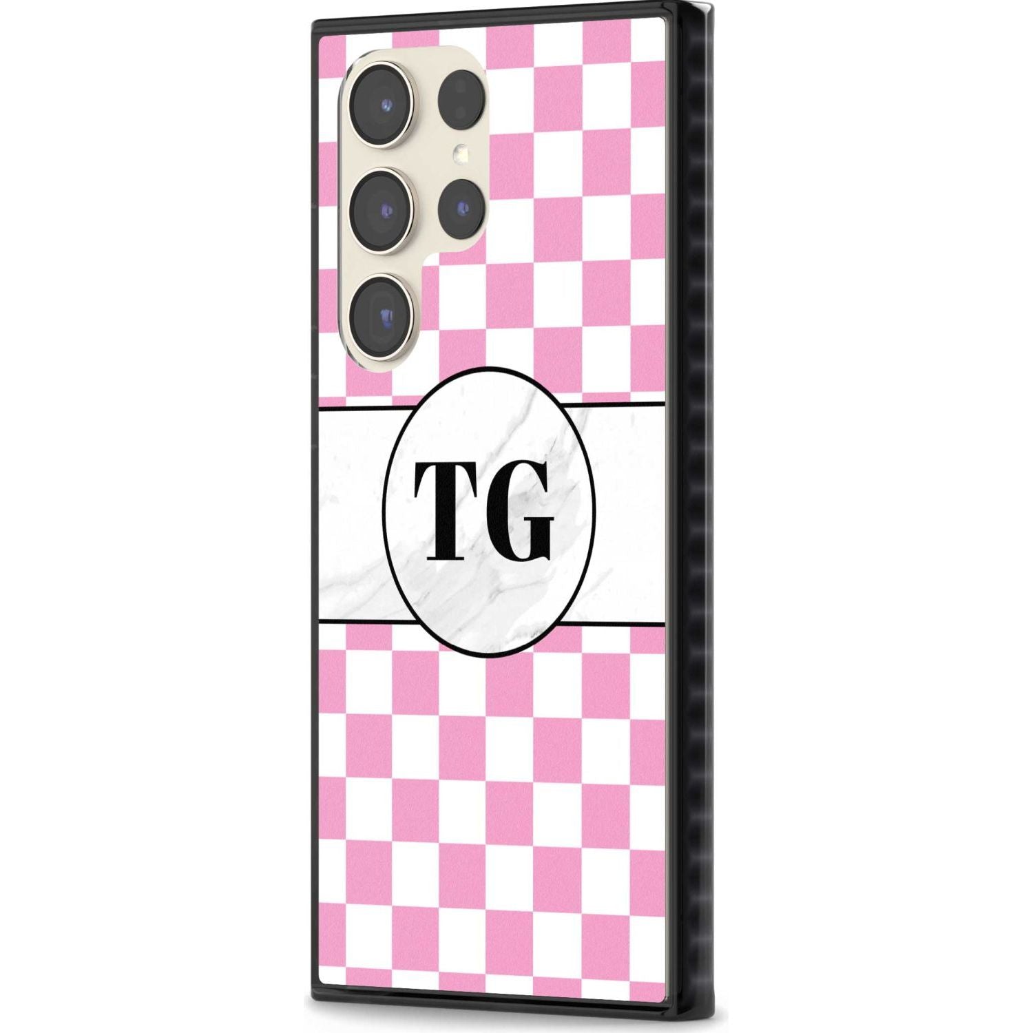 Personalised Monogrammed Pink Check Phone Case iPhone 15 Pro Max / Black Impact Case,iPhone 15 Plus / Black Impact Case,iPhone 15 Pro / Black Impact Case,iPhone 15 / Black Impact Case,iPhone 15 Pro Max / Impact Case,iPhone 15 Plus / Impact Case,iPhone 15 Pro / Impact Case,iPhone 15 / Impact Case,iPhone 15 Pro Max / Magsafe Black Impact Case,iPhone 15 Plus / Magsafe Black Impact Case,iPhone 15 Pro / Magsafe Black Impact Case,iPhone 15 / Magsafe Black Impact Case,iPhone 14 Pro Max / Black Impact Case,iPhone 1