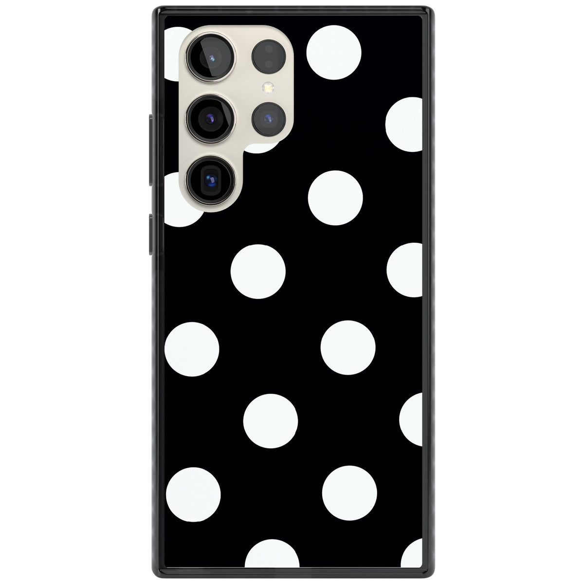 Chic Black Polka Dot Samsung S22 Ultra / Samsung S23 Ultra / Samsung S24 Ultra Impact Black Phone Case front