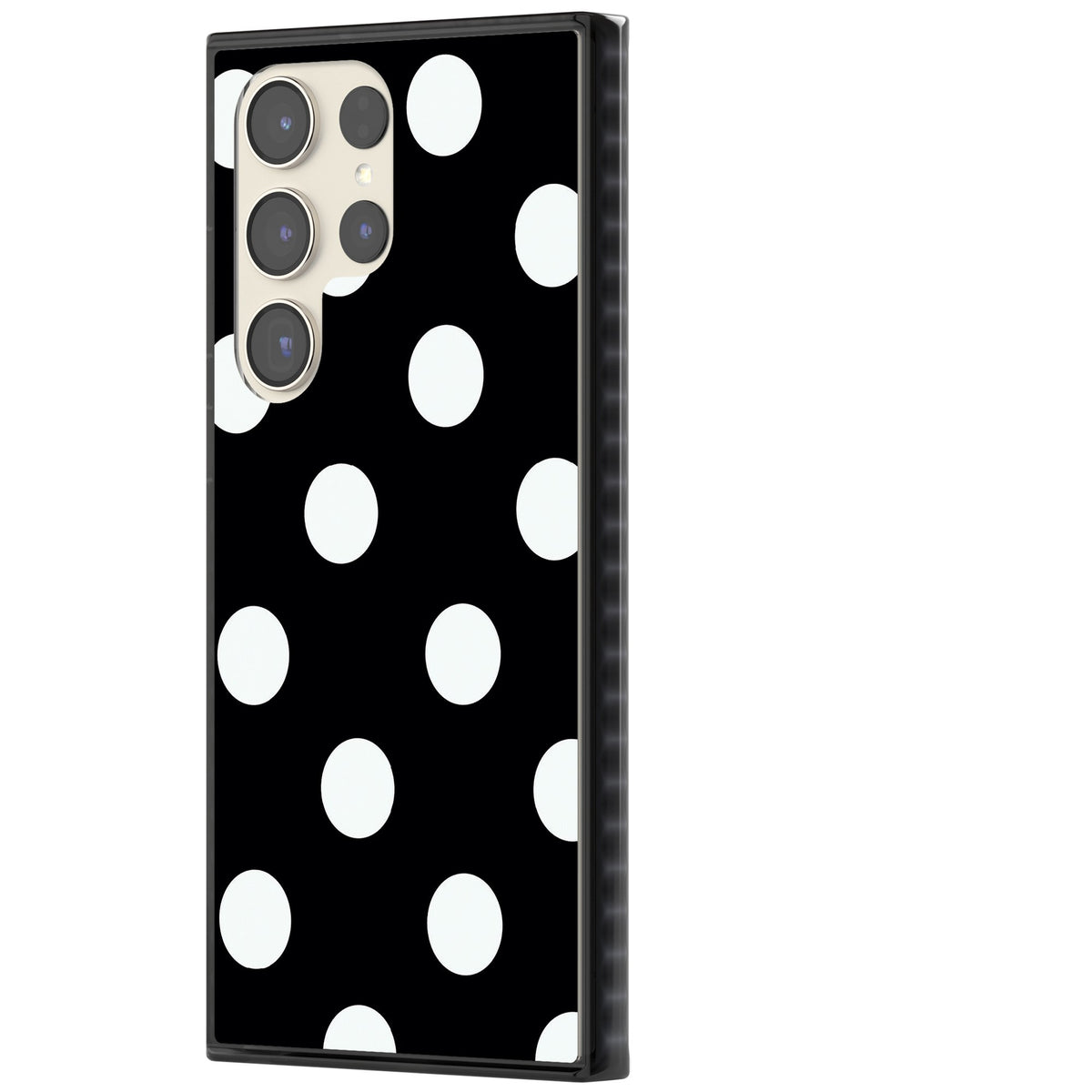 Chic Black Polka Dot Samsung S22 Ultra / Samsung S23 Ultra / Samsung S24 Ultra Impact Black Phone Case side