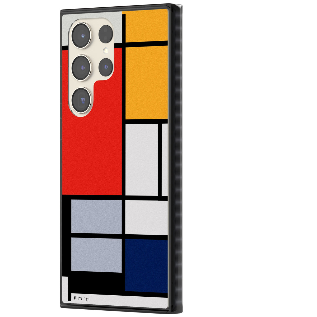 Piet Mondrian's Composition Samsung S22 Ultra / Samsung S23 Ultra / Samsung S24 Ultra Impact Black Phone Case side