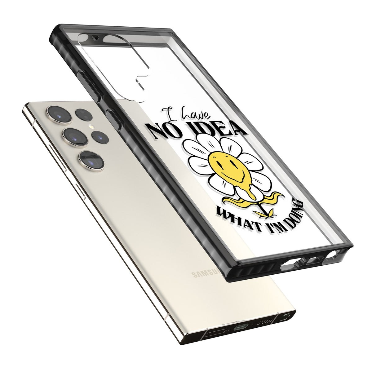 No Idea Samsung S22 Ultra / Samsung S23 Ultra / Samsung S24 Ultra Impact Black Phone Case angled