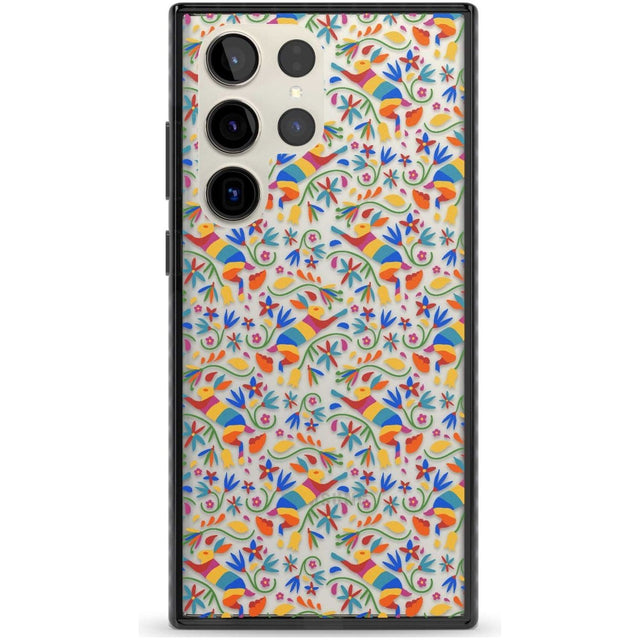Floral Rabbit Pattern in Rainbow Phone Case Samsung S22 Ultra / Black Impact Case,Samsung S23 Ultra / Black Impact Case Blanc Space