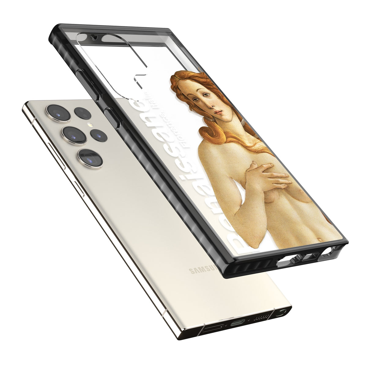 Florence Renaissance Samsung S22 Ultra / Samsung S23 Ultra / Samsung S24 Ultra Impact Black Phone Case angled