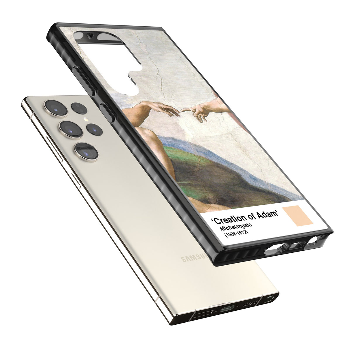 Creation Of Adam Samsung S22 Ultra / Samsung S23 Ultra / Samsung S24 Ultra Impact Black Phone Case angled