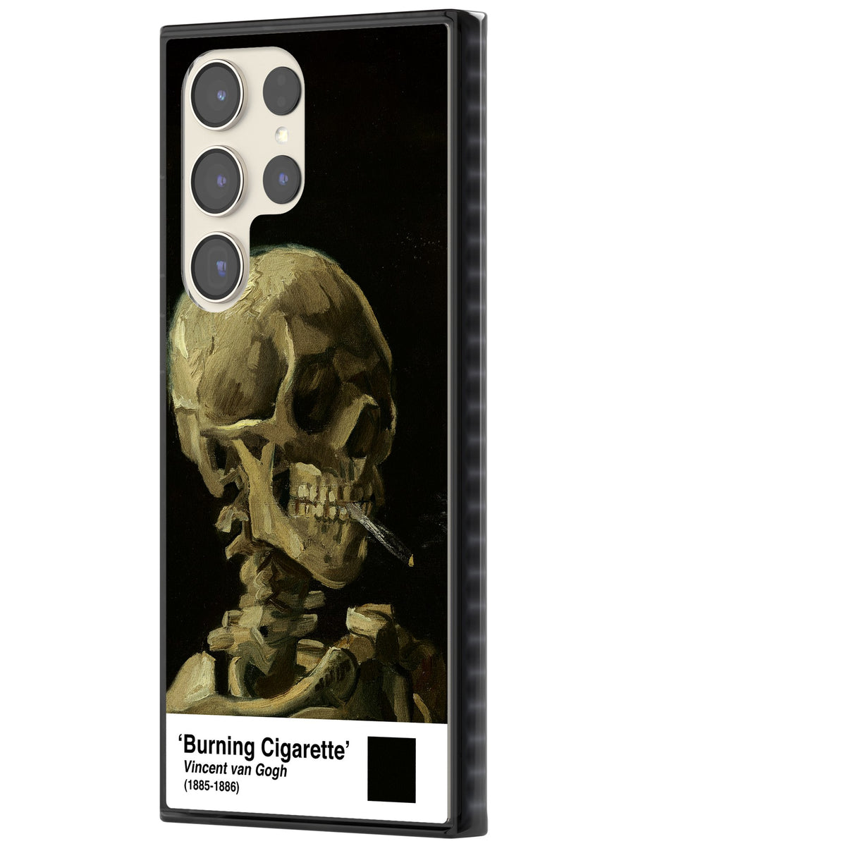 Skull Of A Skeleton With Burning Cigarette Samsung S22 Ultra / Samsung S23 Ultra / Samsung S24 Ultra Impact Black Phone Case side