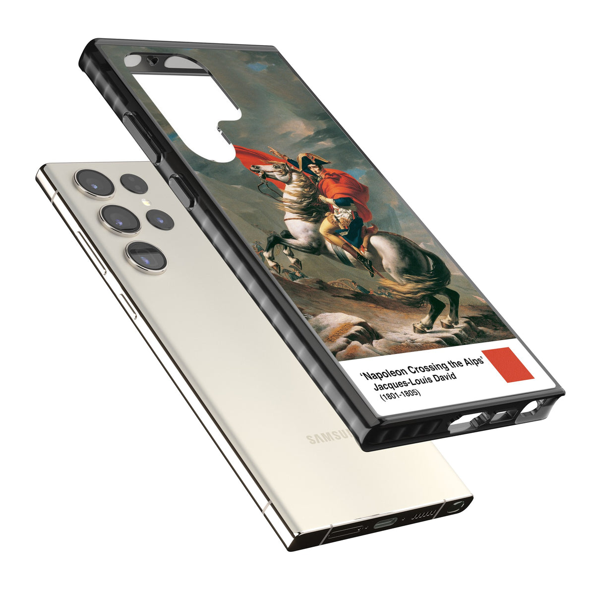 Napoleon Crossing The Alps Samsung S22 Ultra / Samsung S23 Ultra / Samsung S24 Ultra Impact Black Phone Case angled
