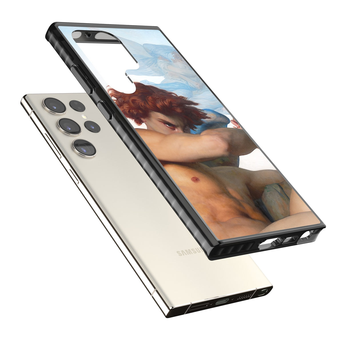 The Fallen Angel Samsung S22 Ultra / Samsung S23 Ultra / Samsung S24 Ultra Impact Black Phone Case angled