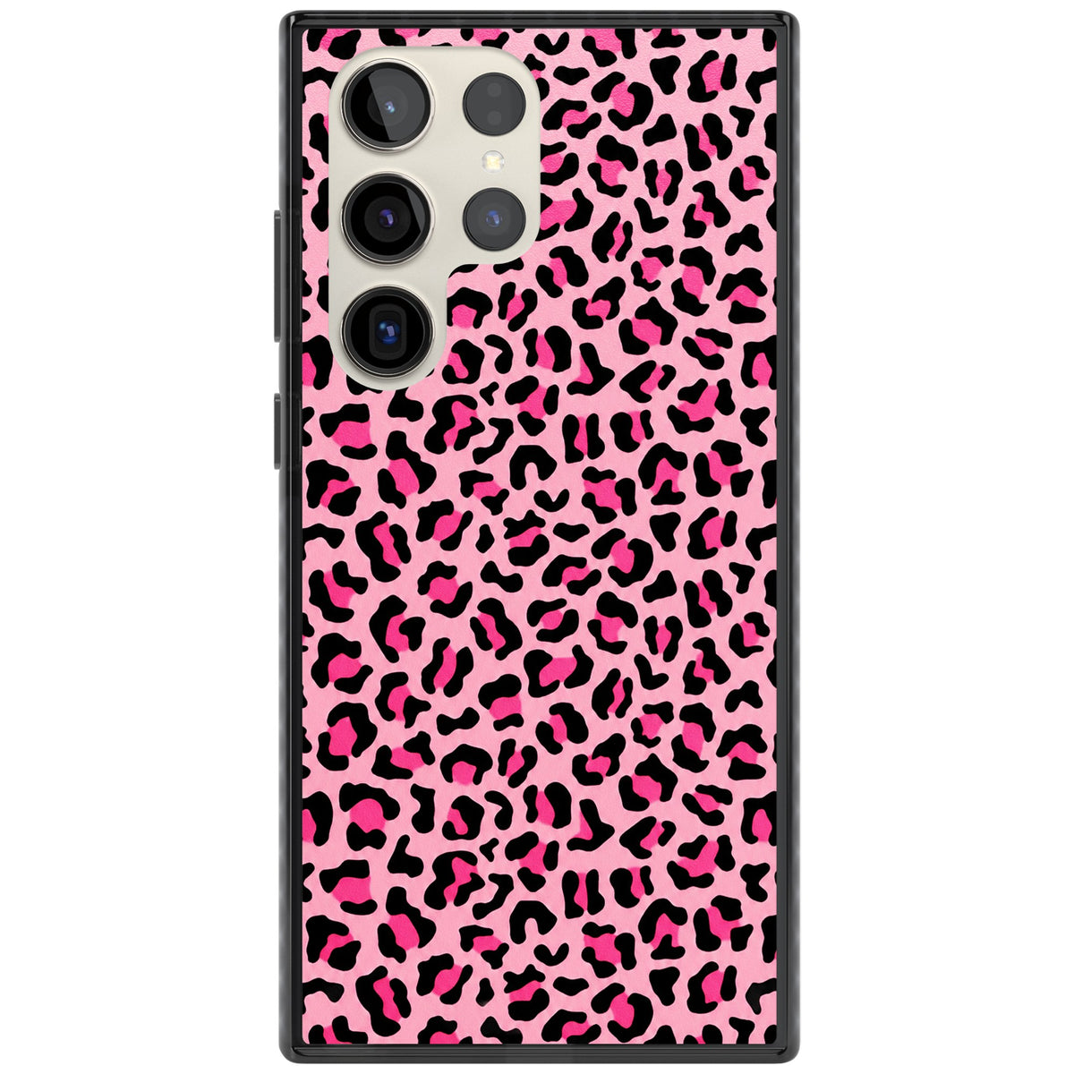 Pink Leopard Samsung S22 Ultra / Samsung S23 Ultra / Samsung S24 Ultra Impact Black Phone Case front