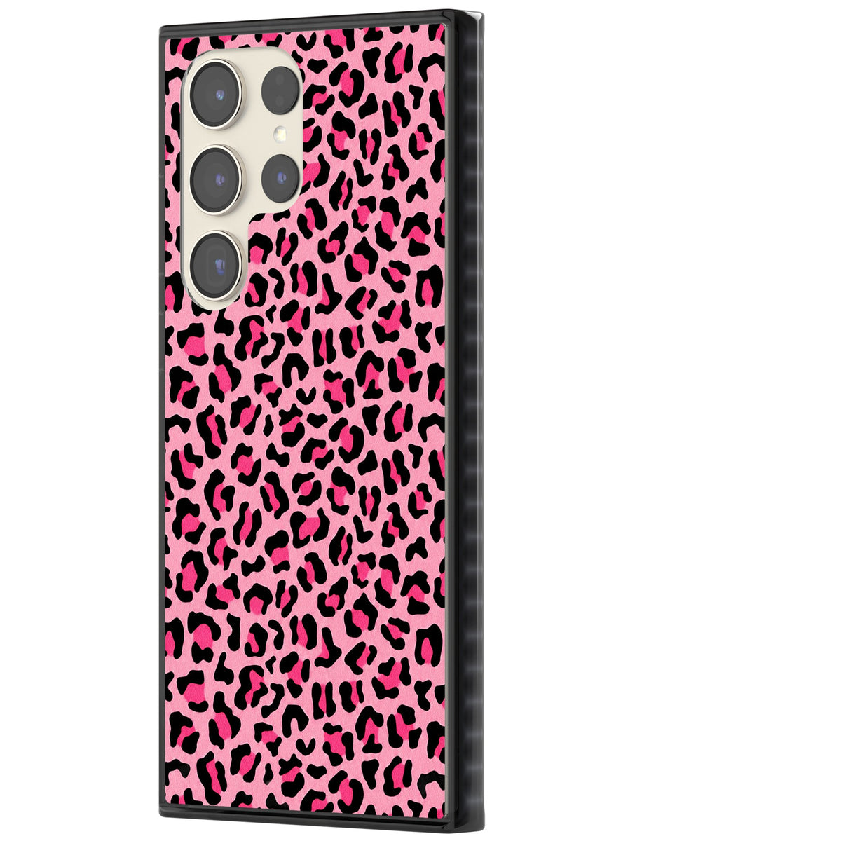 Pink Leopard Samsung S22 Ultra / Samsung S23 Ultra / Samsung S24 Ultra Impact Black Phone Case side
