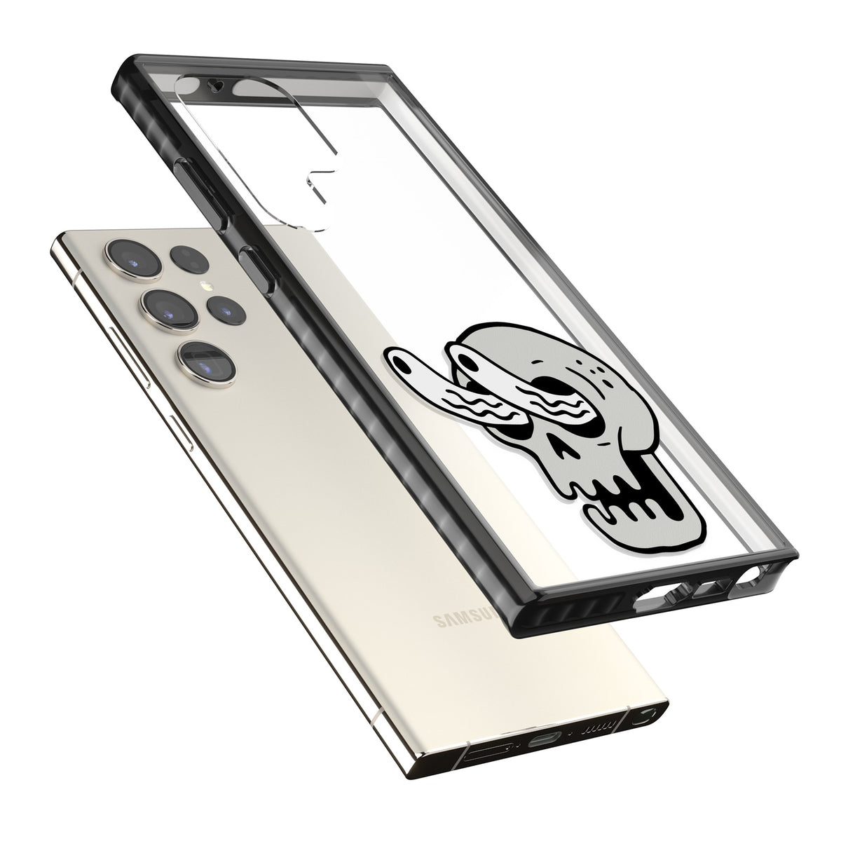 Skull Eyes Samsung S22 Ultra / Samsung S23 Ultra / Samsung S24 Ultra Impact Black Phone Case angled