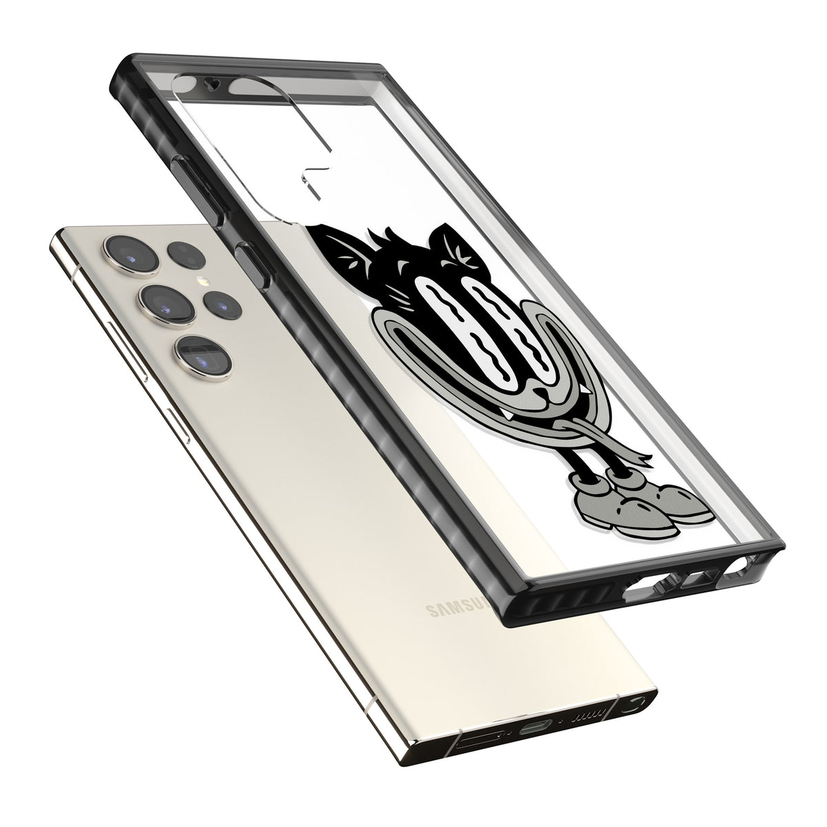 Whisker Noir Samsung S22 Ultra / Samsung S23 Ultra / Samsung S24 Ultra Impact Black Phone Case angled