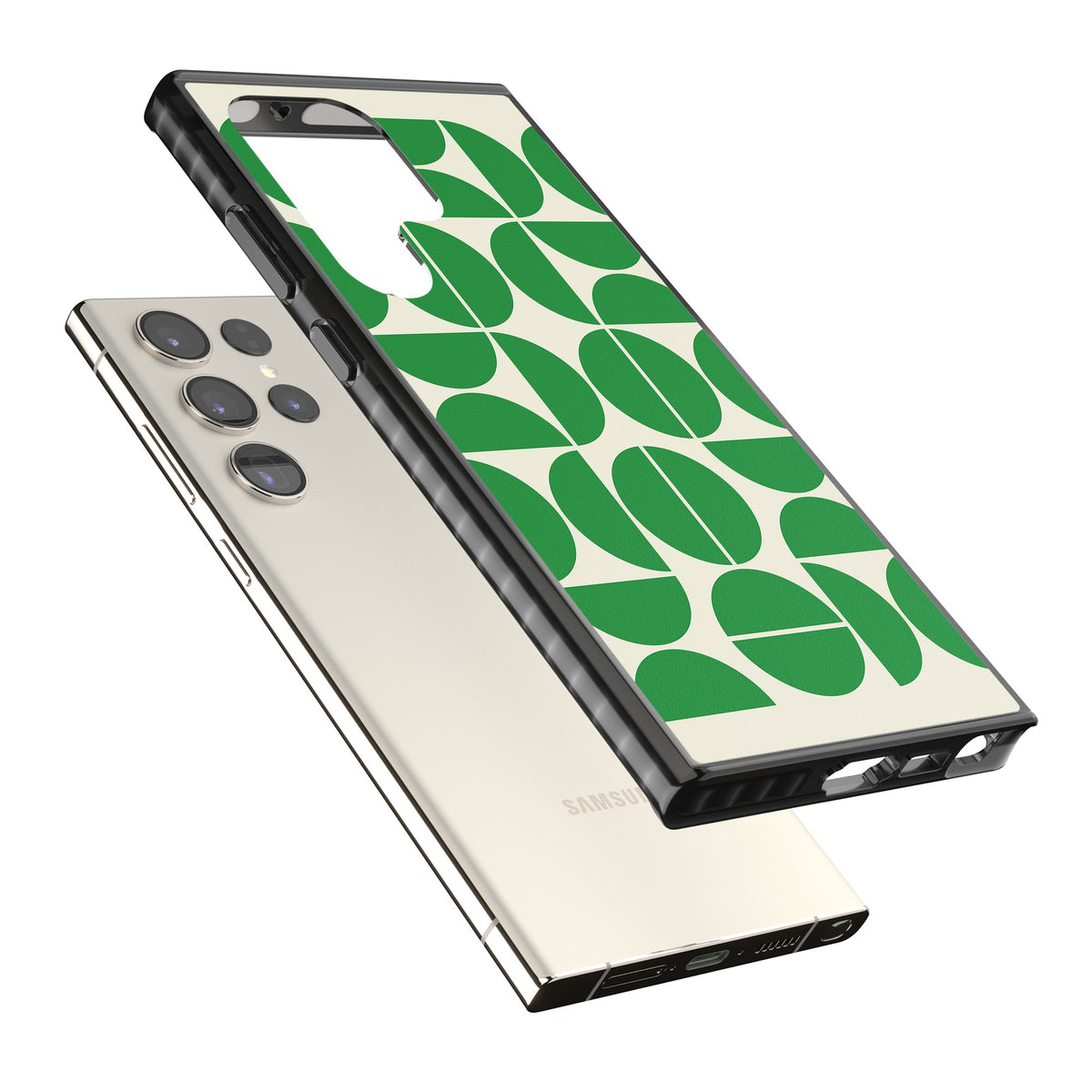 Bauhaus Green Samsung S22 Ultra / Samsung S23 Ultra / Samsung S24 Ultra Impact Black Phone Case angled