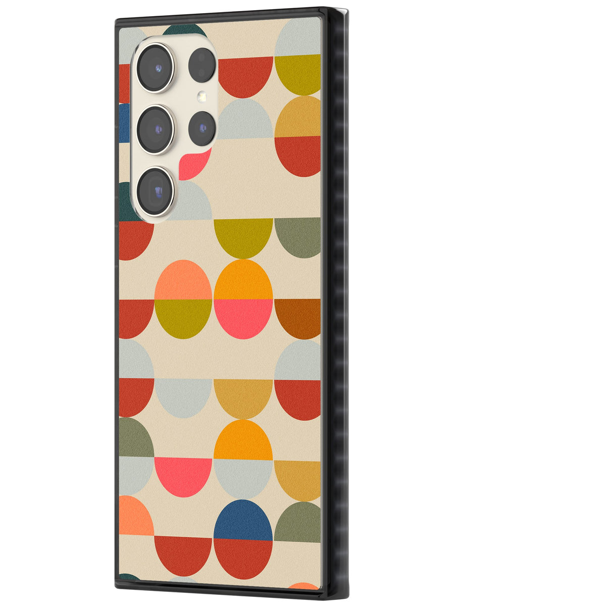 Colorful Retro Circles Samsung S22 Ultra / Samsung S23 Ultra / Samsung S24 Ultra Impact Black Phone Case side