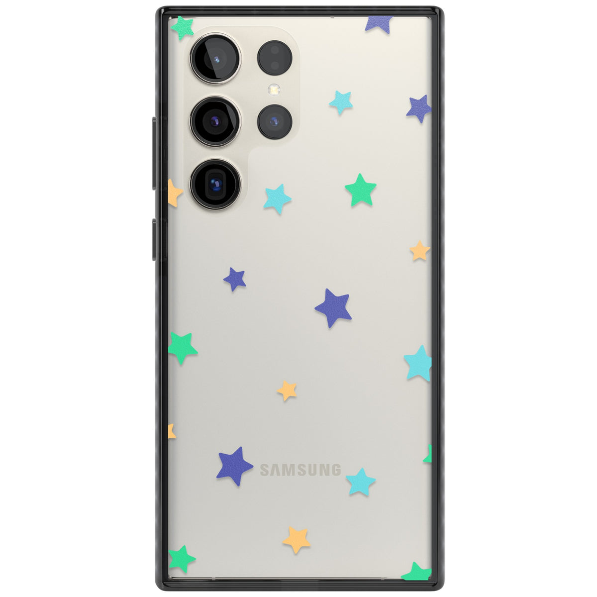 Pastel Star Pattern Samsung S22 Ultra / Samsung S23 Ultra / Samsung S24 Ultra Impact Black Phone Case front