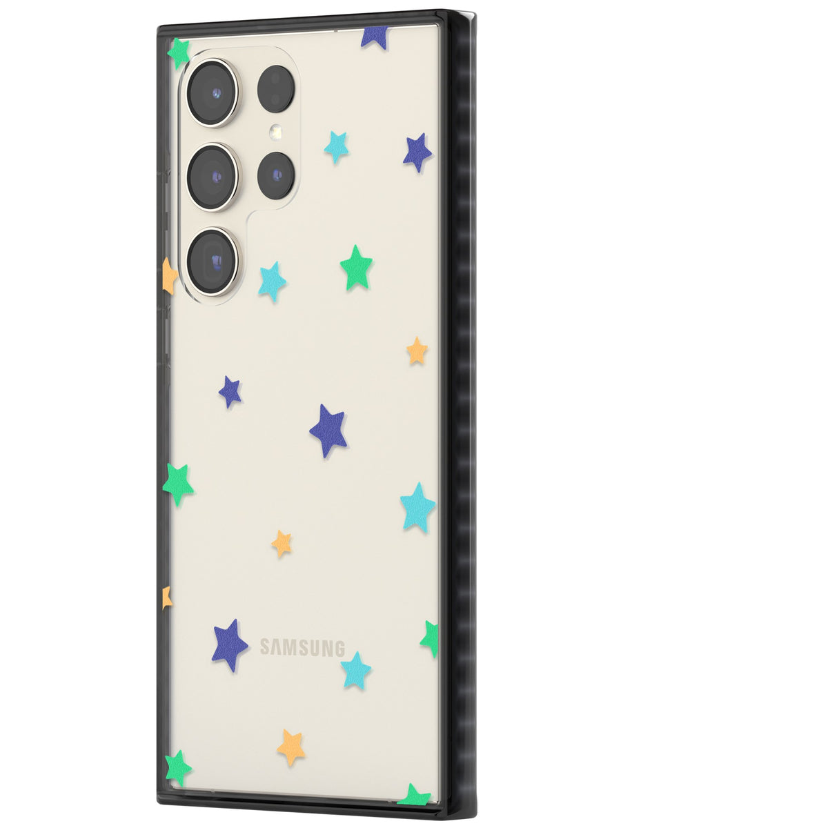 Pastel Star Pattern Samsung S22 Ultra / Samsung S23 Ultra / Samsung S24 Ultra Impact Black Phone Case side