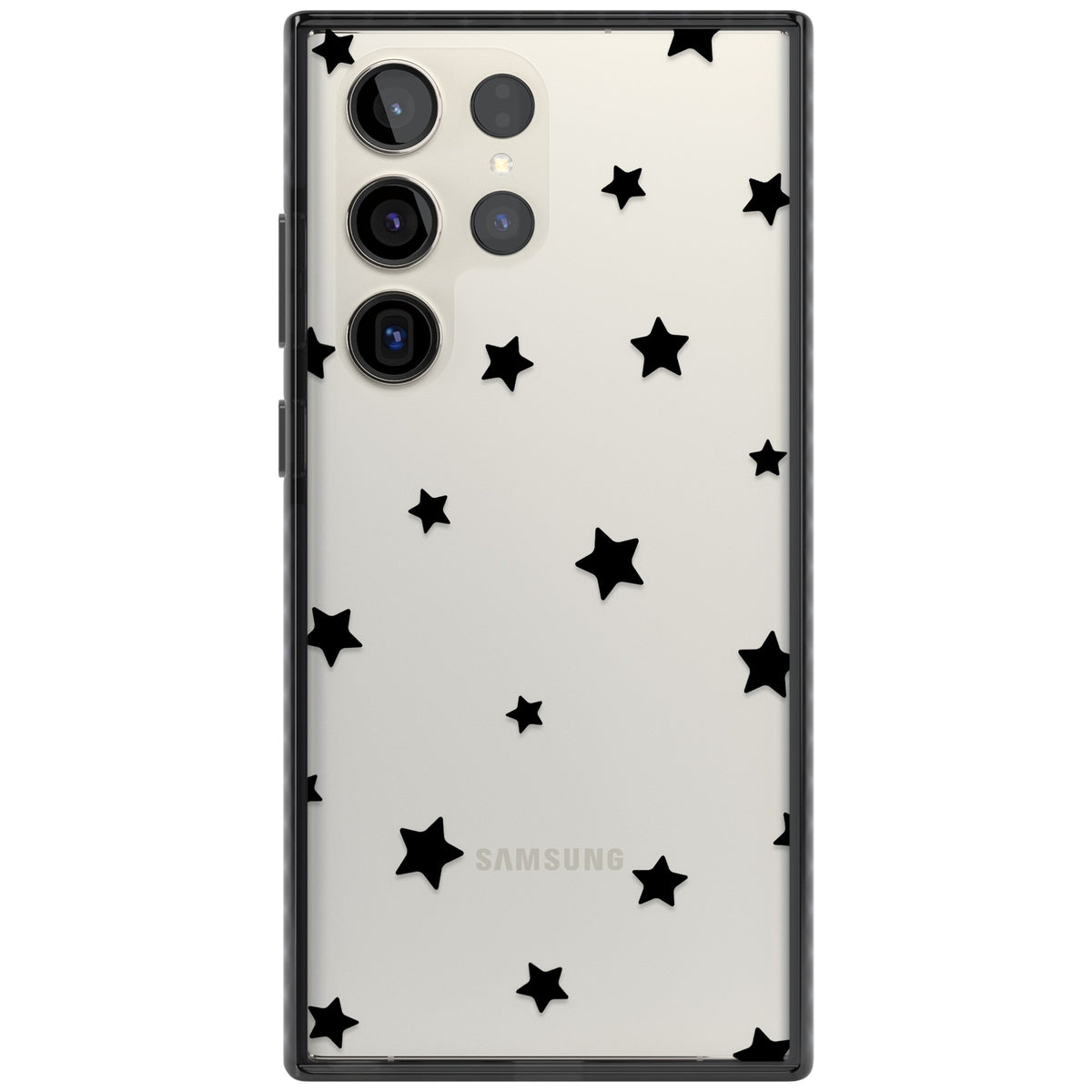 Starry Night Black Stars Samsung S22 Ultra / Samsung S23 Ultra / Samsung S24 Ultra Impact Black Phone Case front